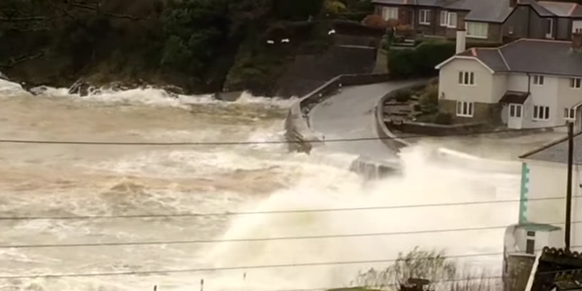 Waves at Portmellon Cove in Cornwall